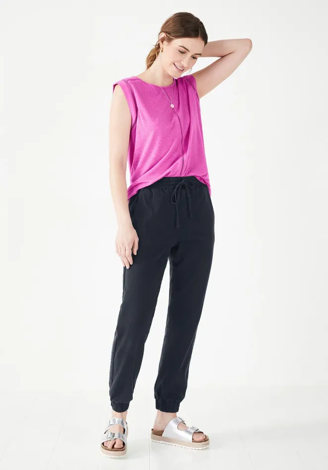 Tops and TShirts Women Hush Fia Linen Blend Vest Vibrant Pink