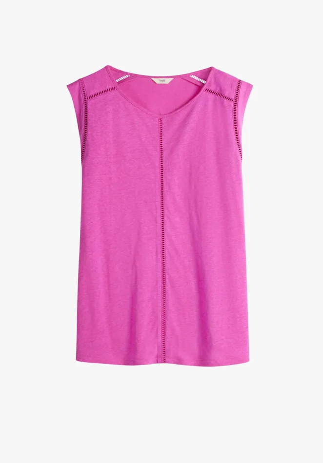 Tops and TShirts Women Hush Fia Linen Blend Vest Vibrant Pink