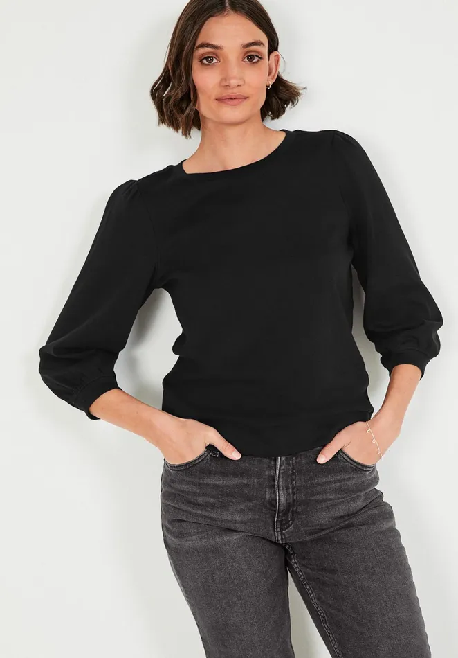 Tops and TShirts Women Hush Mimi Puff Sleeve TShirt Black