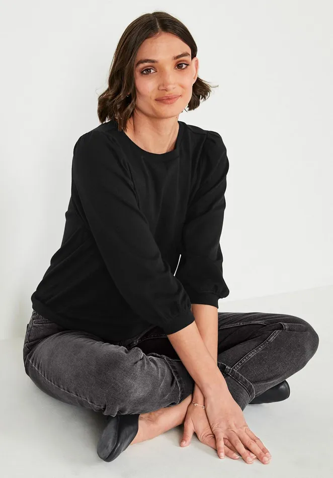 Tops and TShirts Women Hush Mimi Puff Sleeve TShirt Black