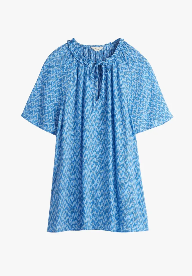 Tops and TShirts Women Hush Poppy Short Sleeved Top Zig Zag Blue White