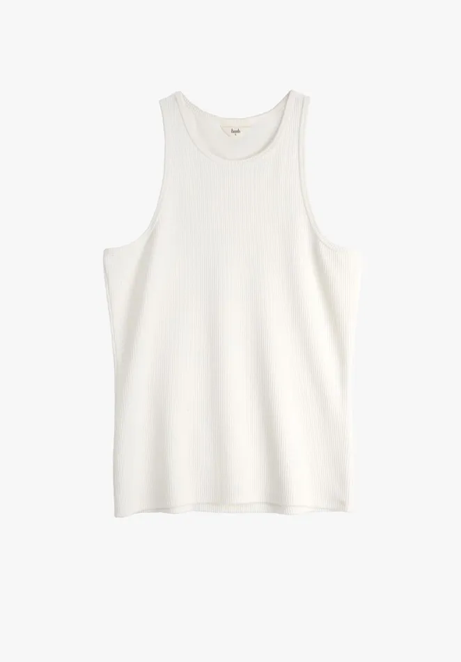Tops and TShirts Women Hush Ribbed Scoop Vest Ecru Beige