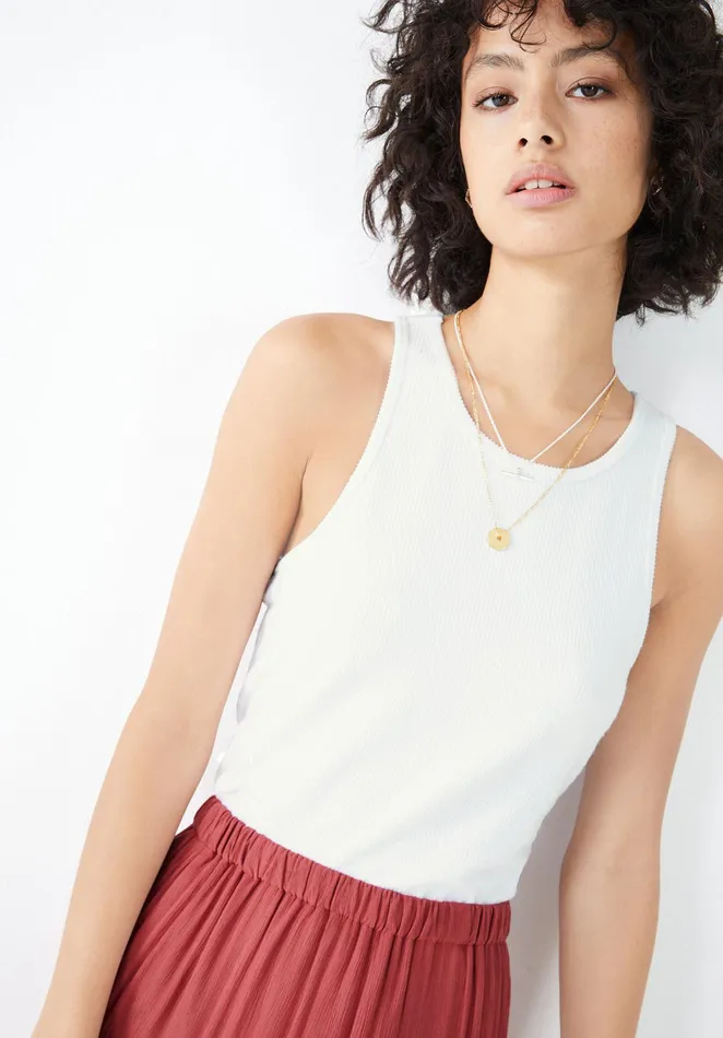 Tops and TShirts Women Hush Ribbed Scoop Vest White