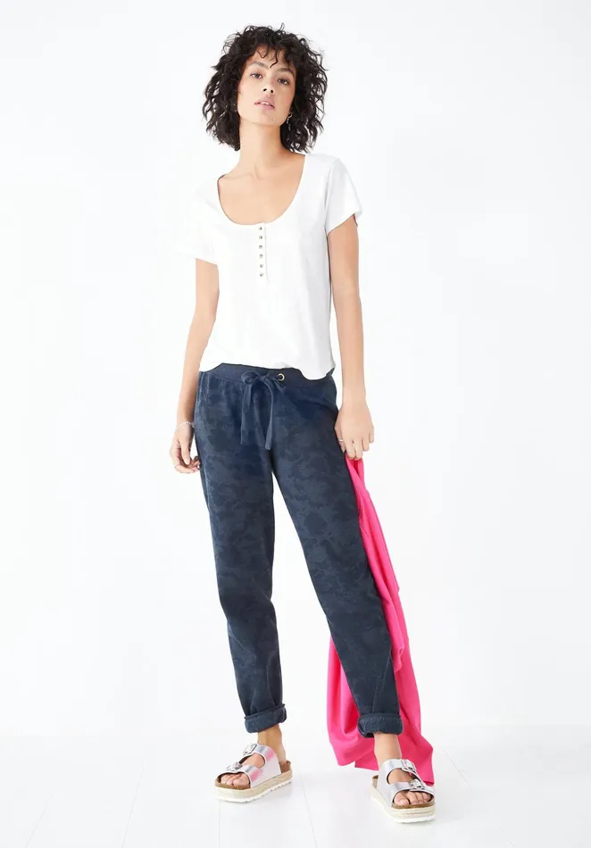 Tops and TShirts Women Hush Terri Slim Fit Henley TShirt White