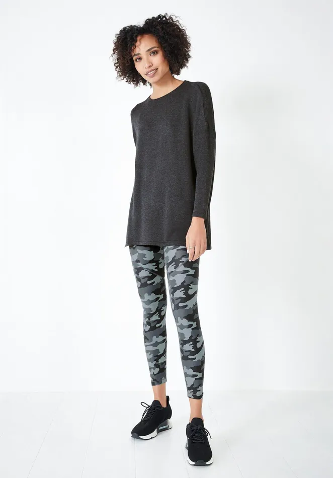 Tops and TShirts Women Hush Wide Jersey Top Charcoal Marl