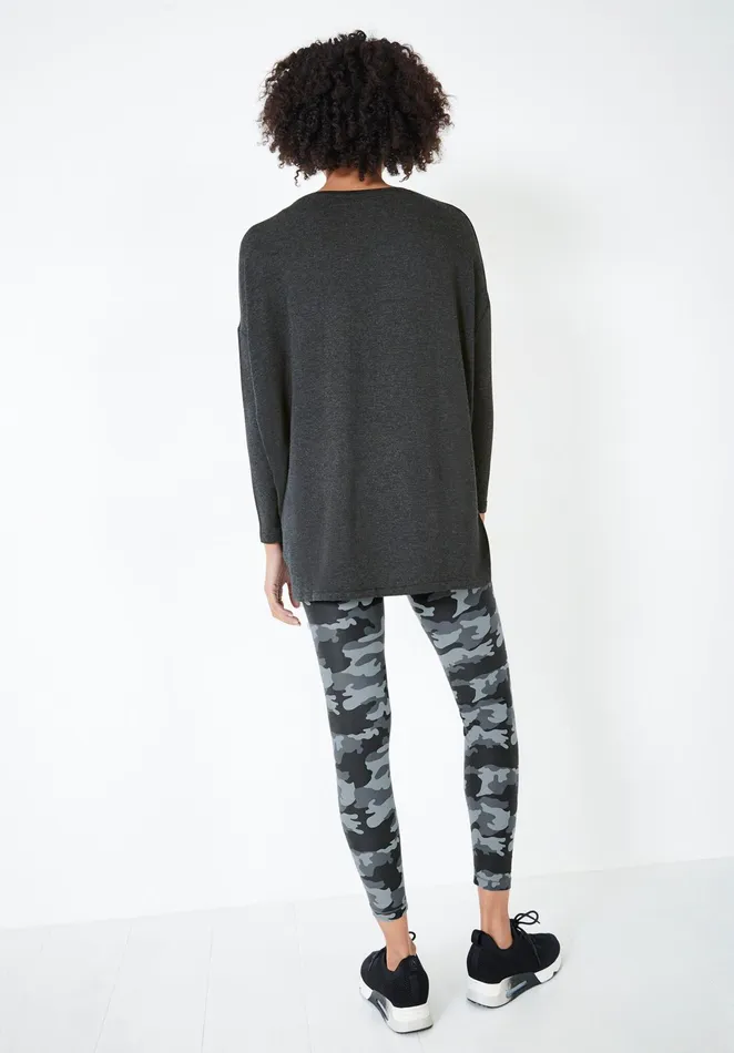Tops and TShirts Women Hush Wide Jersey Top Charcoal Marl