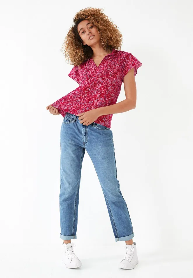 Tops and TShirts Women Hush Wray Ruffled Top Birds And Butterflies