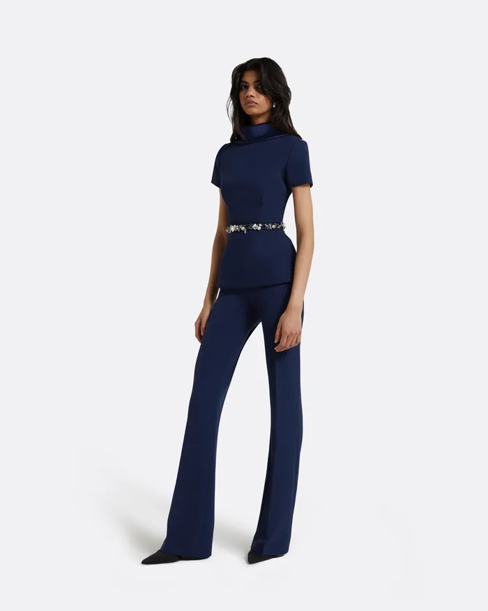 Tops Safiyaa Women Elvan Embroidered Maritime Top Maritime Blue