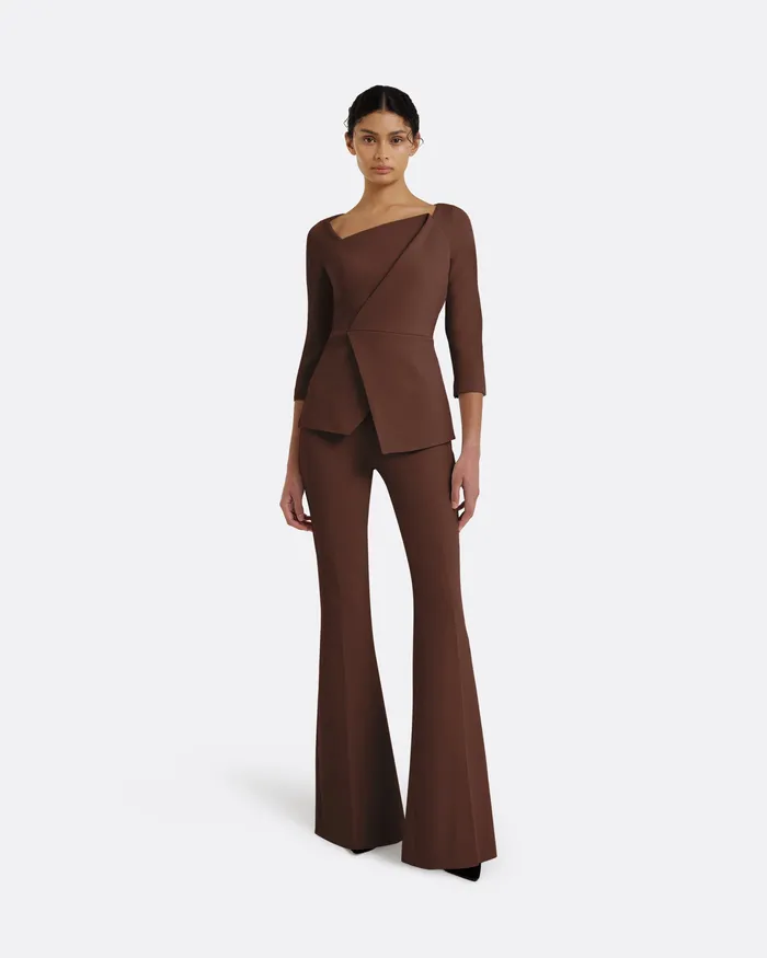 Tops Safiyaa Women Lilian Pecan Brown Top Pecan Brown