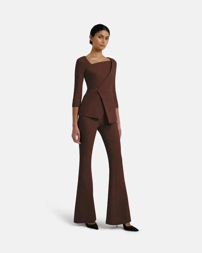 Tops Safiyaa Women Lilian Pecan Brown Top Pecan Brown