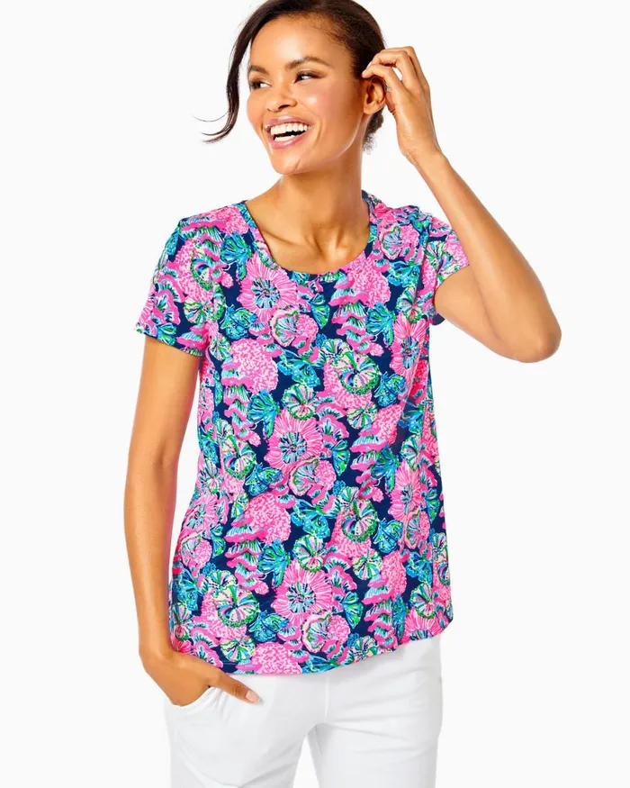 Tops WomenHome and Gifts Lilly Pulitzer Etta Scoopneck Top Oyster Bay Navy Shroom With A View Tops WomenHome and Gifts Lilly Pulitzer Etta Scoopneck Top Oyster Bay Navy Shroom With A View
