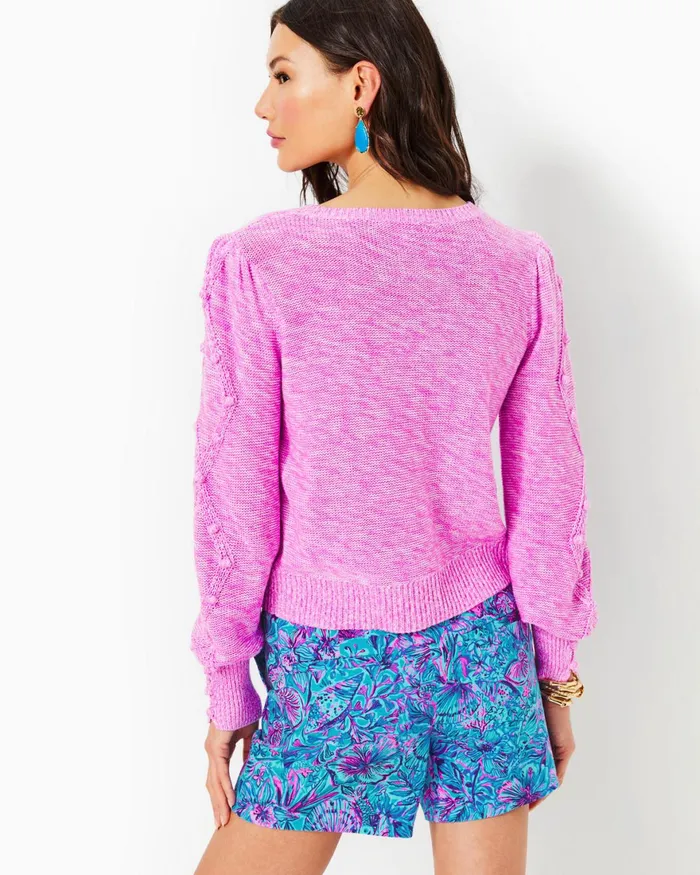 Tops Women Lilly Pulitzer Attie Crewneck Sweater Crocus Petal Marl