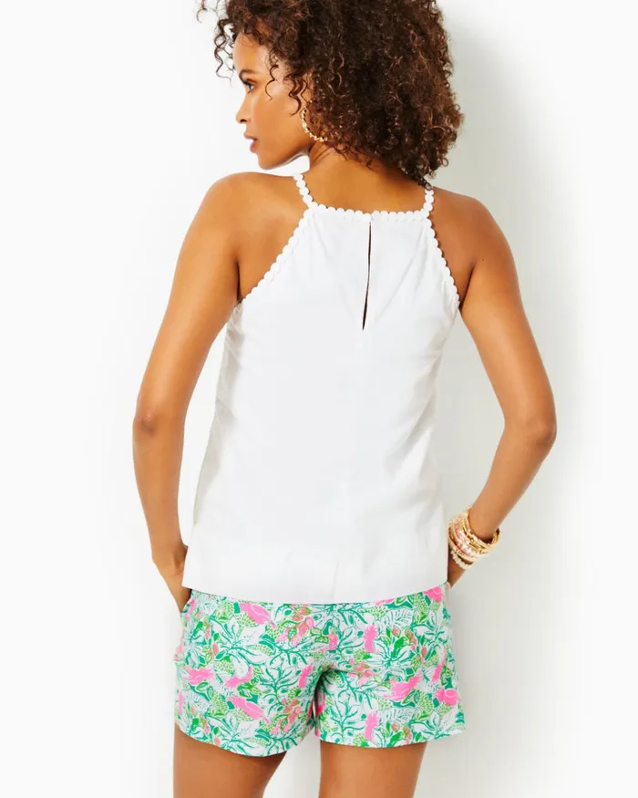 Tops Women Lilly Pulitzer Britt Cotton Halter Top Resort White