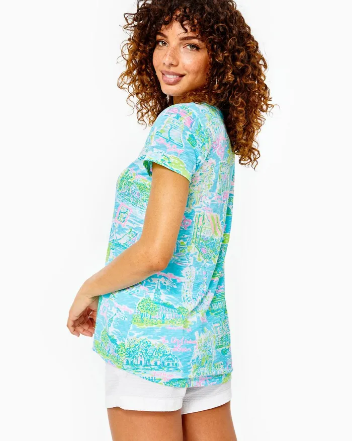 Tops Women Lilly Pulitzer Etta VNeck Top Multi Lilly Loves Philly