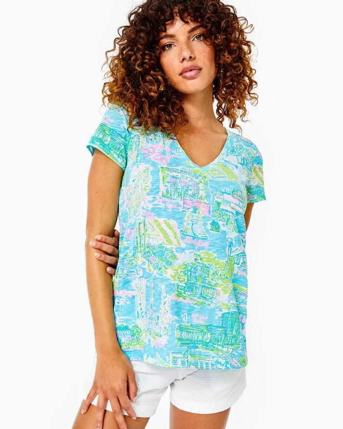 Tops Women Lilly Pulitzer Etta VNeck Top Multi Lilly Loves Philly Tops Women Lilly Pulitzer Etta VNeck Top Multi Lilly Loves Philly