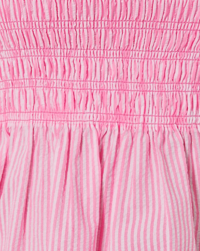 Tops Women Lilly Pulitzer Rivera Smocked Striped Top Havana Pink Seersucker Stripe Tops Women Lilly Pulitzer Rivera Smocked Striped Top Havana Pink Seersucker Stripe