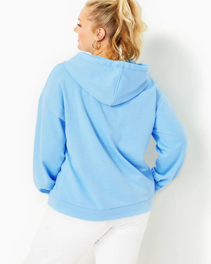 Tops Women Lilly Pulitzer Suri Hoodie Heathered Frenchie Blue Tops Women Lilly Pulitzer Suri Hoodie Heathered Frenchie Blue