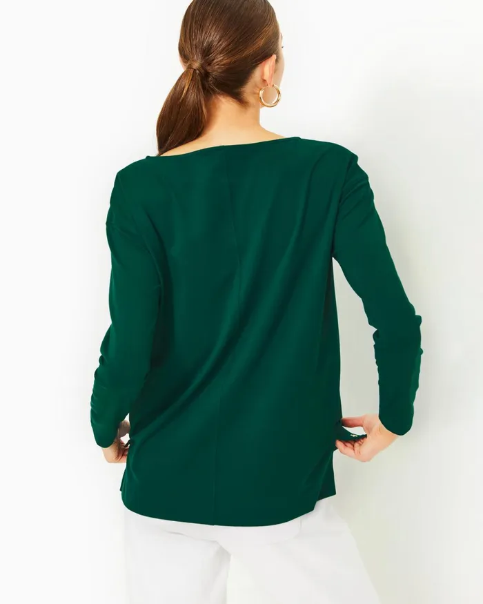 Tops Women Lilly Pulitzer UPF 50 Karessa Top Evergreen