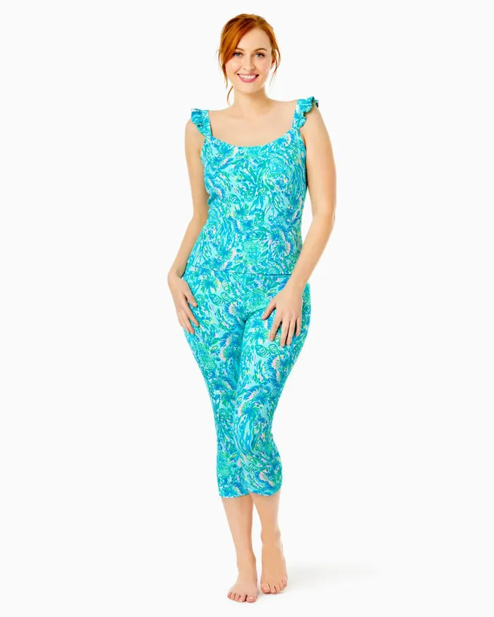 Tops Women Lilly Pulitzer UPF 50 Luxletic Maribo Bra Tank Surf Blue Coral Of The Story Tops Women Lilly Pulitzer UPF 50 Luxletic Maribo Bra Tank Surf Blue Coral Of The Story