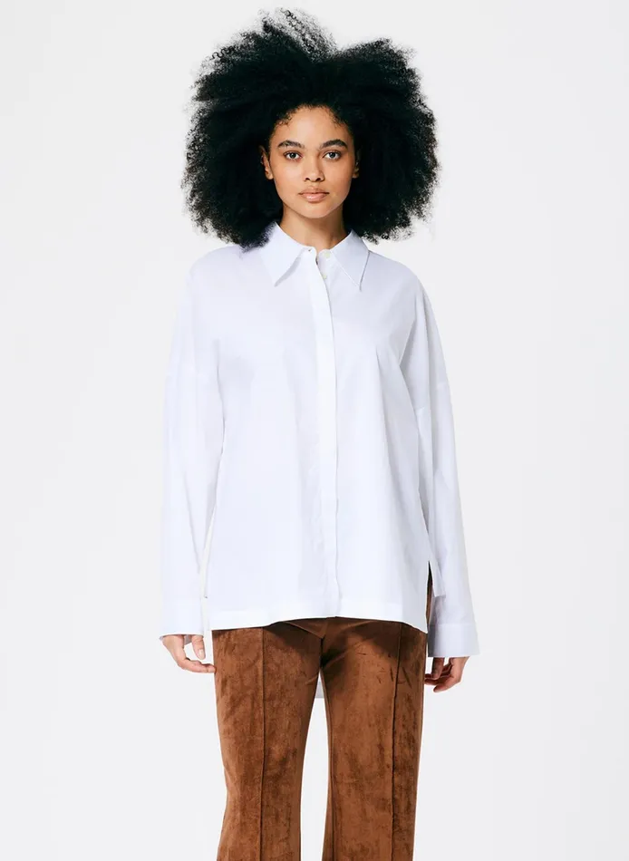 Tops Women Tibi Classic Shirting Oversized Gabe Shirt