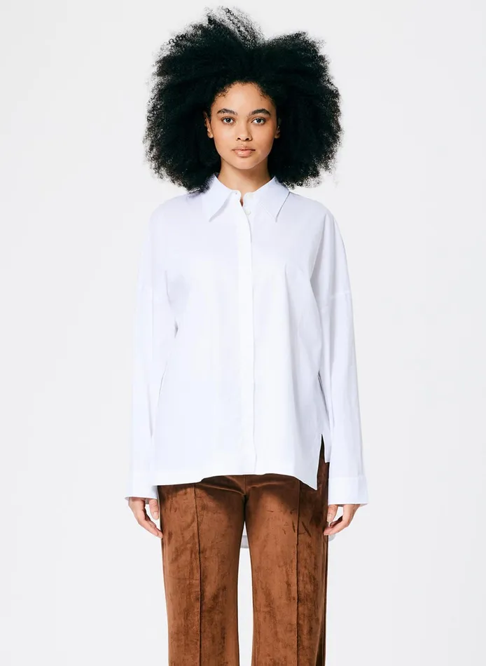 Tops Women Tibi Classic Shirting Oversized Gabe Shirt