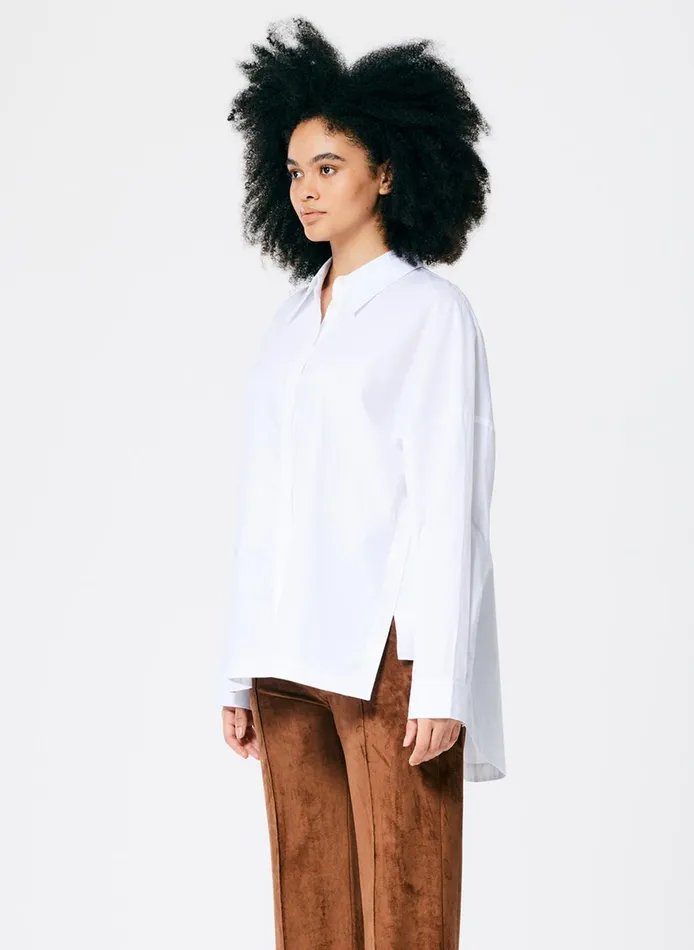 Tops Women Tibi Classic Shirting Oversized Gabe Shirt