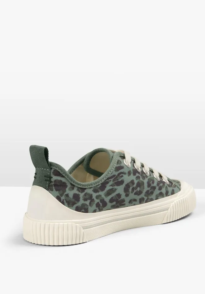 Trainers Women Hush Leyton Canvas Trainers Khaki Leopard