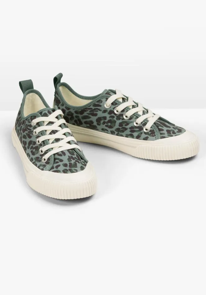 Trainers Women Hush Leyton Canvas Trainers Khaki Leopard