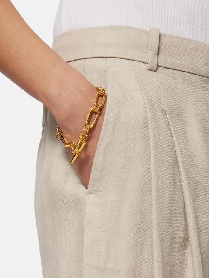 Trombone Link Bracelet Gold Women Jigsaw Jewellery