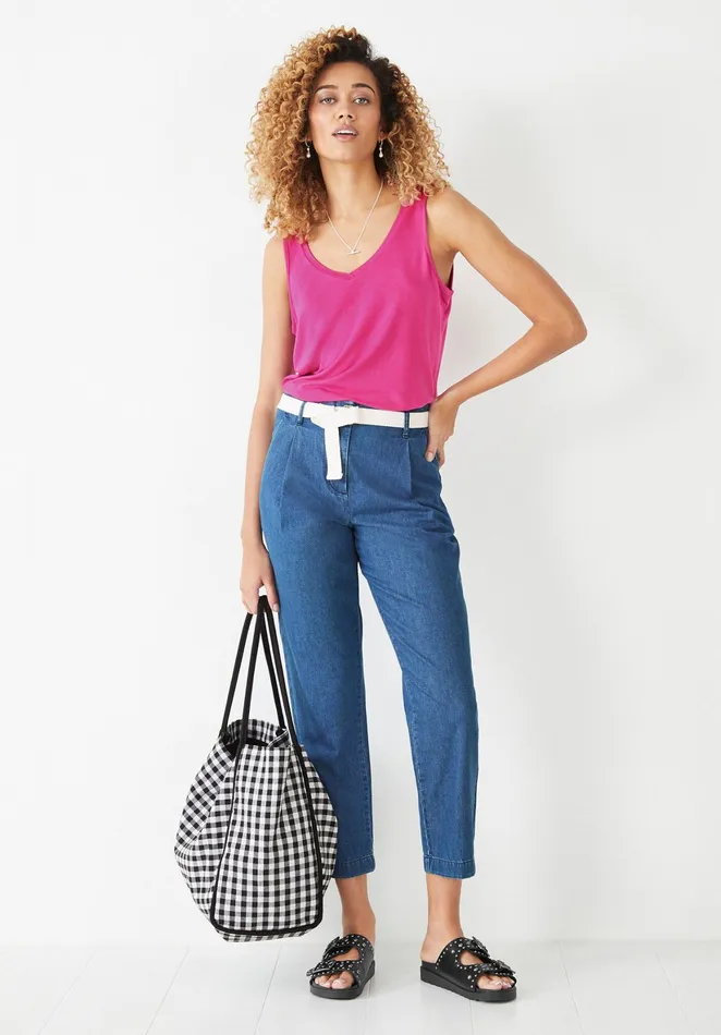 Trousers Women Hush Belted Chambray Trousers Light Blue Chambray