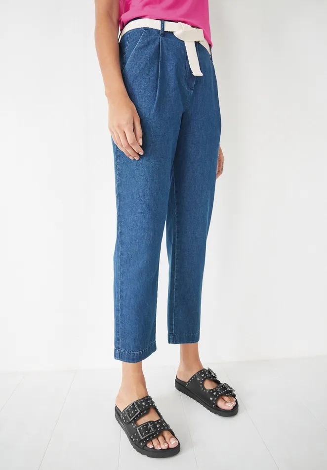 Trousers Women Hush Belted Chambray Trousers Light Blue Chambray