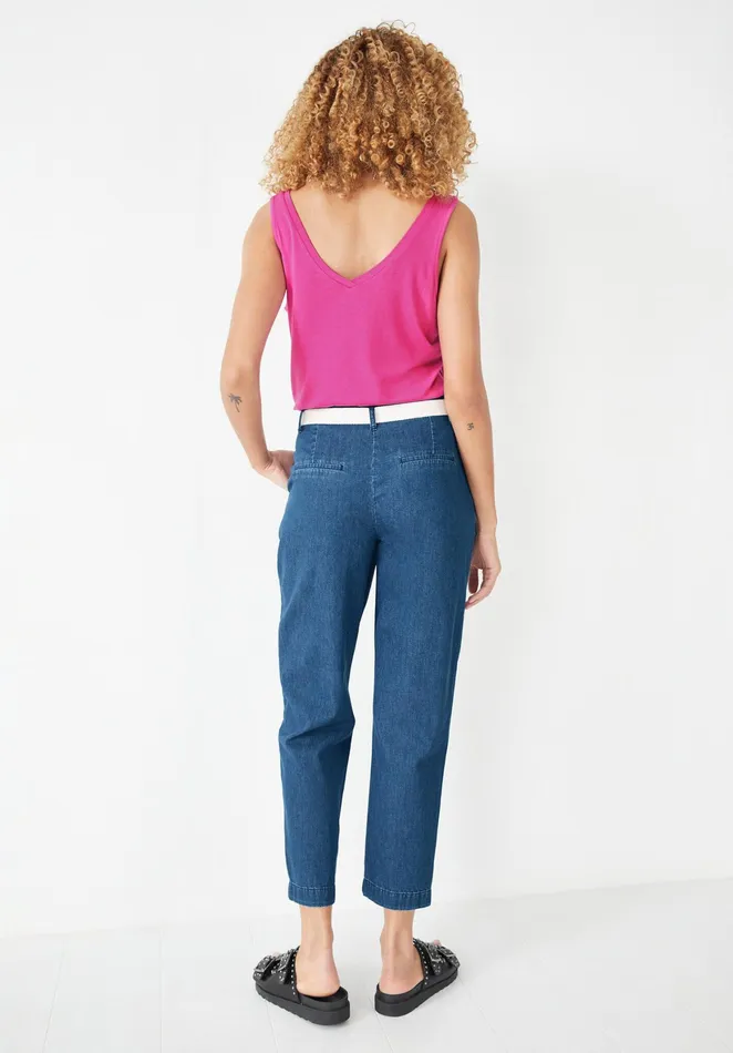 Trousers Women Hush Belted Chambray Trousers Light Blue Chambray