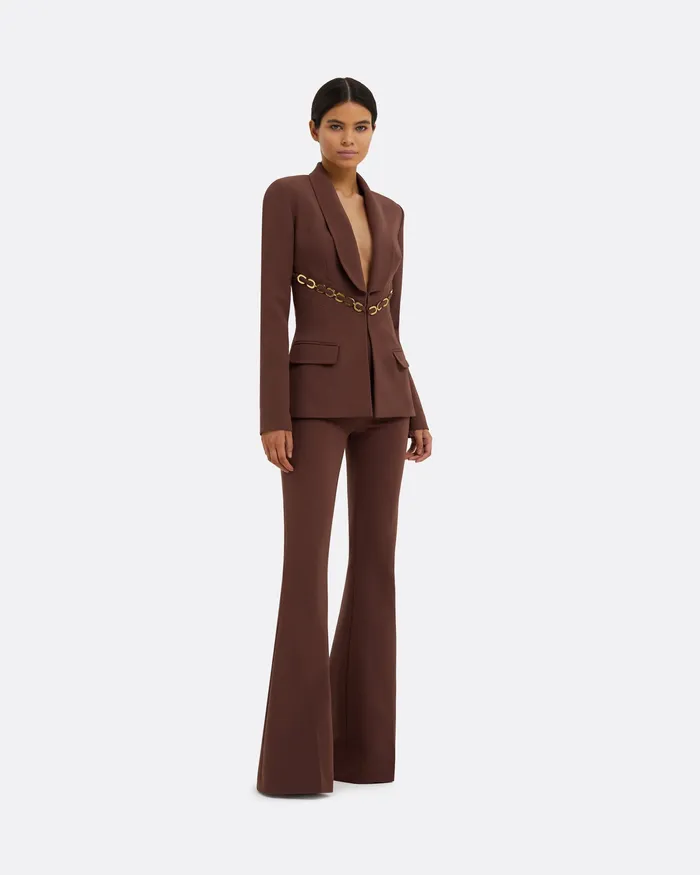 Trousers Women Safiyaa Halluana Pecan Brown Trousers Pecan Brown