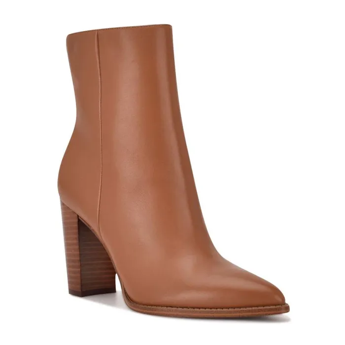 Tryme 92159 Heeled Booties New Luggage Leather Women Nine West Boots and Booties Tryme 92159 Heeled Booties New Luggage Leather Women Nine West Boots and Booties