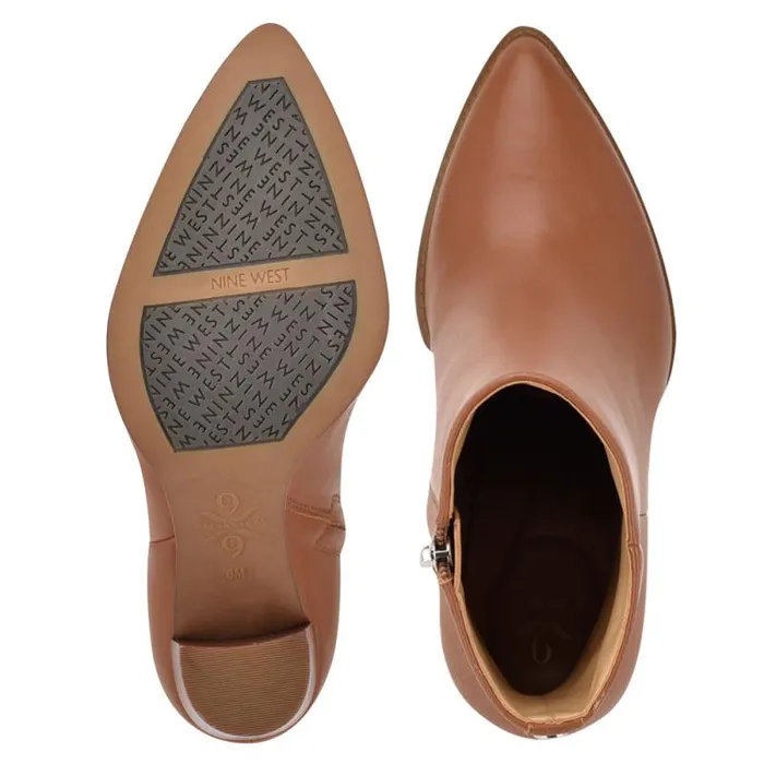Tryme 92159 Heeled Booties New Luggage Leather Women Nine West Boots and Booties Tryme 92159 Heeled Booties New Luggage Leather Women Nine West Boots and Booties