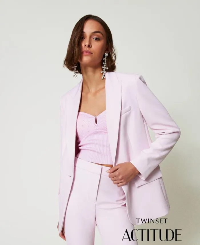 Twinset Blazers Cady Crpe Blazer Pink Tulle 8211 Clothing