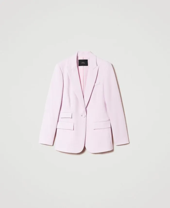 Twinset Blazers Cady Crpe Blazer Pink Tulle 8211 Clothing