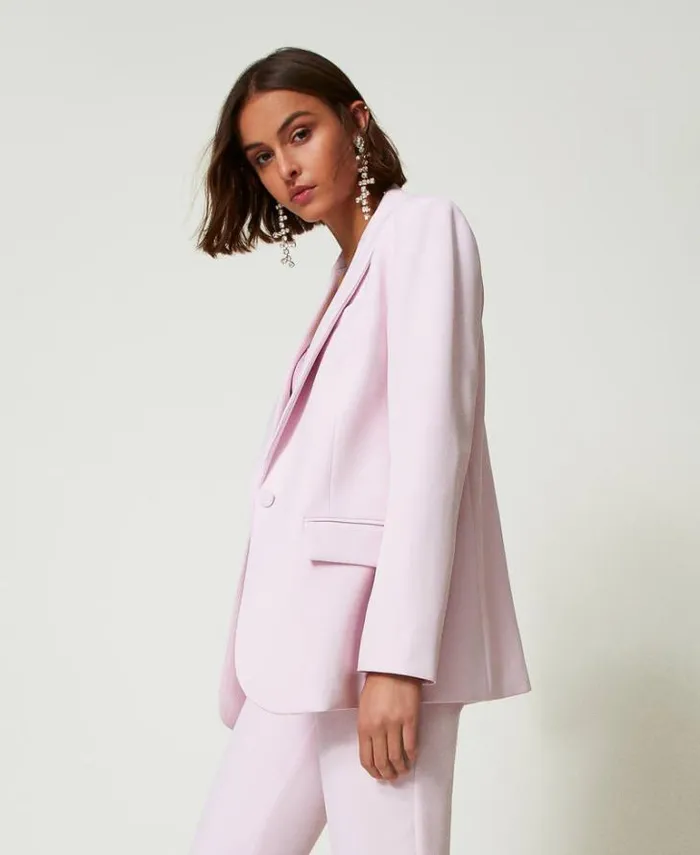Twinset Blazers Cady Crpe Blazer Pink Tulle 8211 Clothing