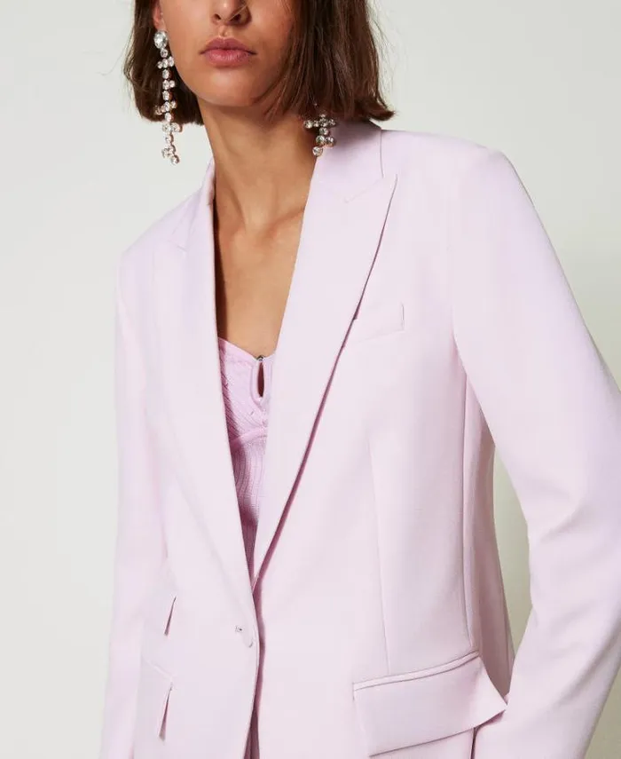 Twinset Blazers Cady Crpe Blazer Pink Tulle 8211 Clothing