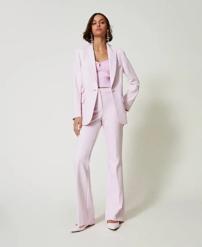 Twinset Blazers Cady Crpe Blazer Pink Tulle 8211 Clothing