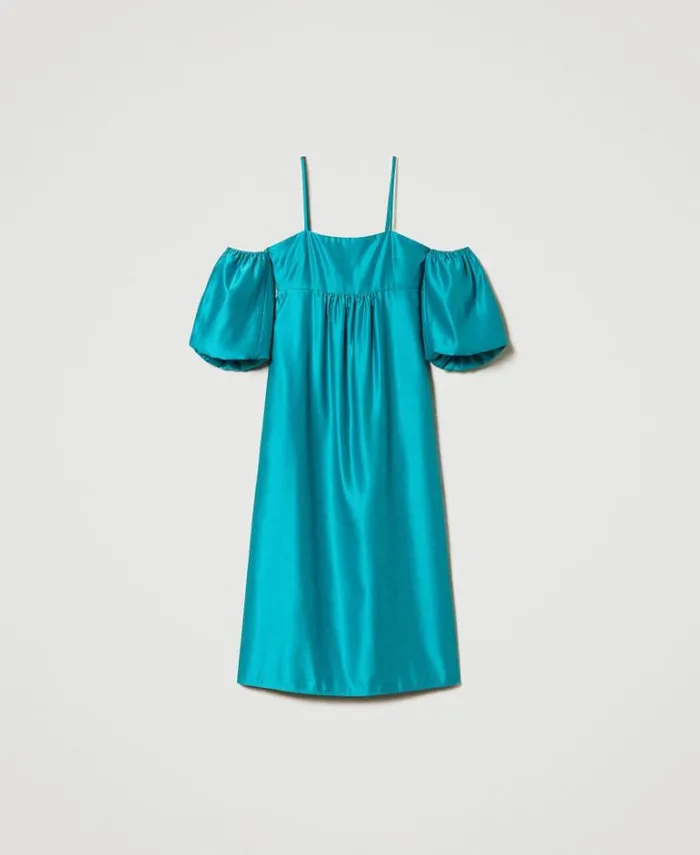 Twinset Elegant Dresses Long Duchesse Dress Tropical Emerald Green 8211 Clothing