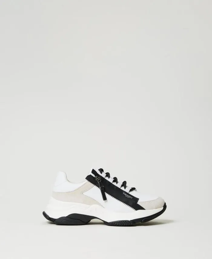 Twinset Flat Shoes Running Trainers With Zip White 8211 Shoes