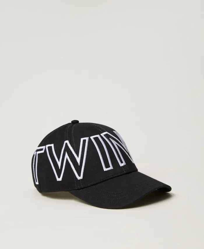 Twinset Hats Baseball Cap With Maxi Logo Black 8211 Accessories