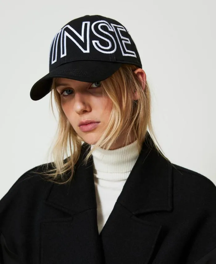 Twinset Hats Baseball Cap With Maxi Logo Black 8211 Accessories
