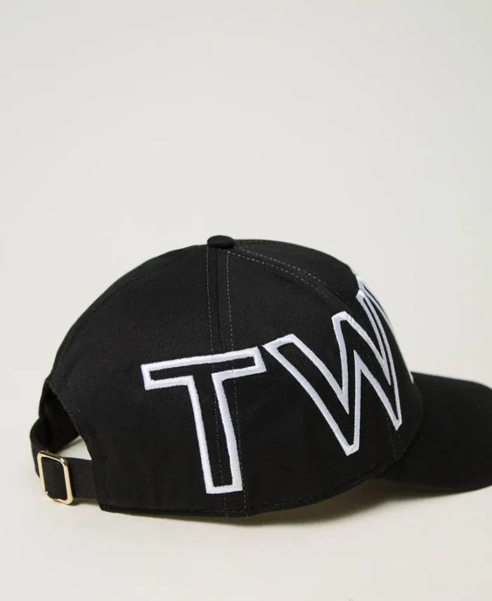 Twinset Hats Baseball Cap With Maxi Logo Black 8211 Accessories
