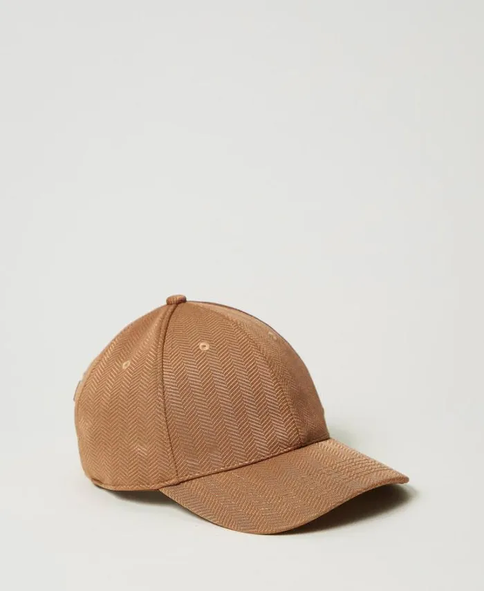 Twinset Hats Scuba Fabric Baseball Cap Caramel Camel 8211 Accessories
