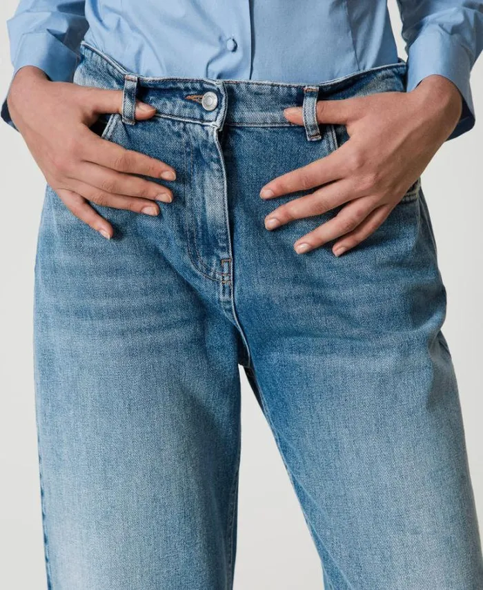 Twinset Jeans Carrot Fit Jeans With Five Pockets Light Denim 8211 Clothing