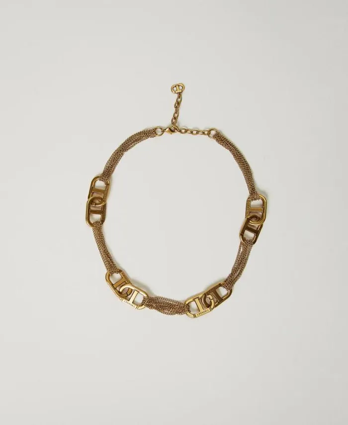 Twinset Jewellery Choker Necklace With Oval T Light Brass 8211 Accessories