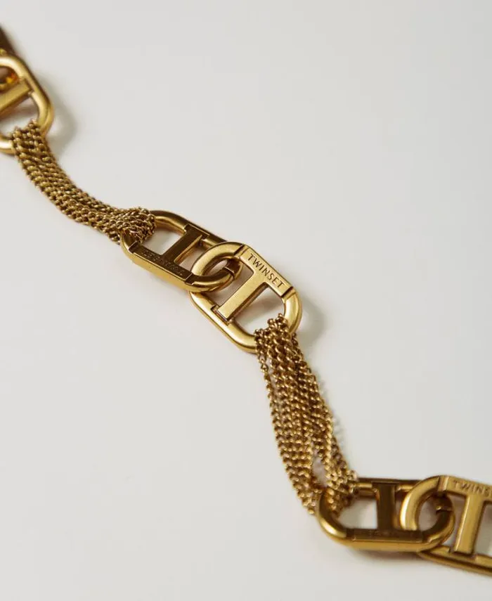 Twinset Jewellery Choker Necklace With Oval T Light Brass 8211 Accessories