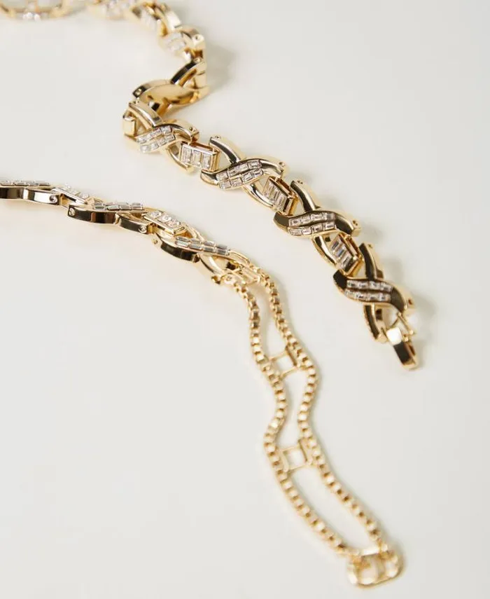 Twinset Jewellery Choker Necklace With Rhinestones And Oval T New Gold 8211 Accessories